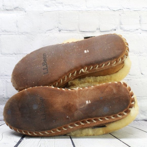LL BEAN Lined Wicked Good Moccasin Slippers Sz 9 - Picture 6 of 9
